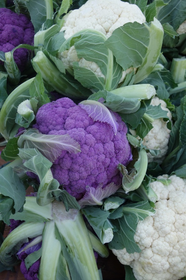 This purple variety of cauliflower is called "graffiti." 